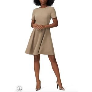 Theory Taupe Short-Sleeve A-Line Dress – Size 4